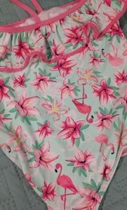 Crown and Ivy flamingo 1pc swim suit sz 8 NWT